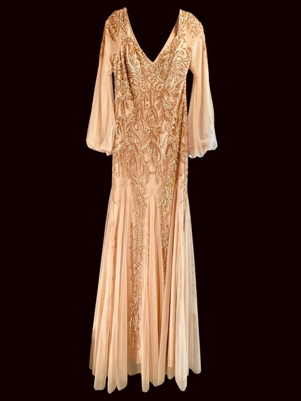 MGNY Mori Lee Embellished Gown Rose Gold Formal Gown Mother Of The Bride NWT